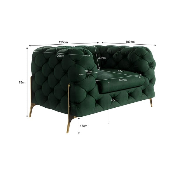 Tmavozelené zamatové kreslo Chelsea Bis – Ropez-image-4