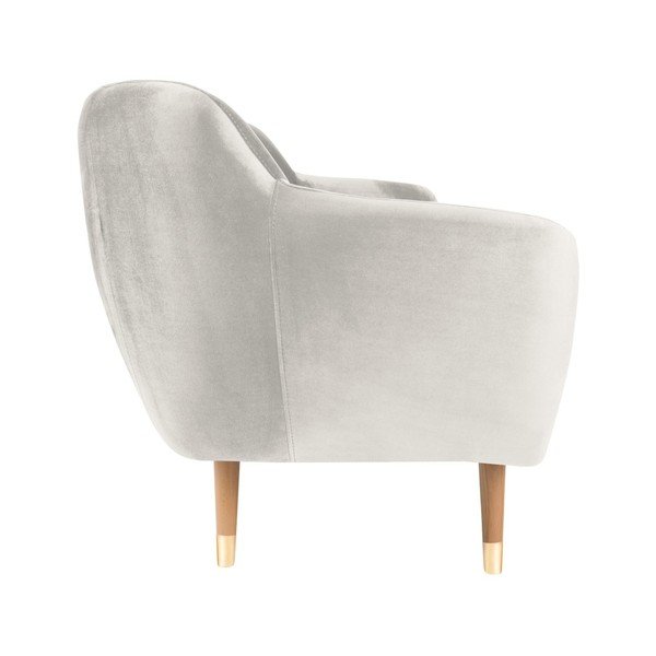 Krémovobiela zamatová pohovka Mazzini Sofas Benito, 188 cm-image-3