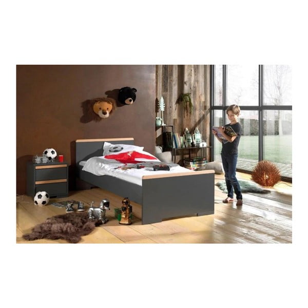 Tmavosivý detský nočný stolík London – Vipack-image-2