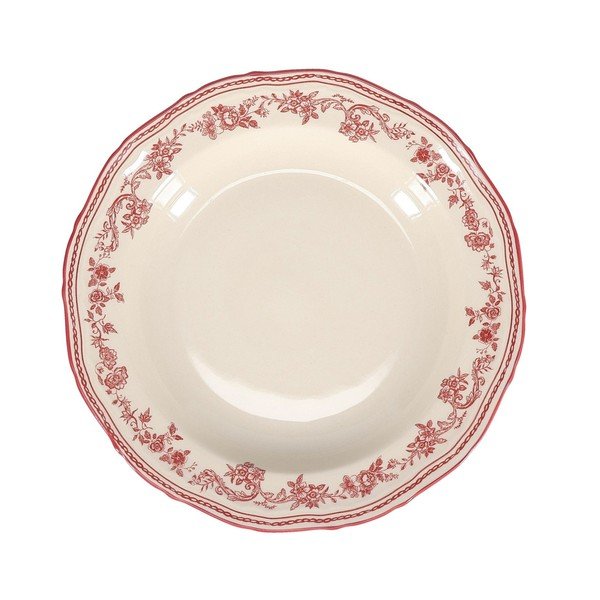 Vínovočervený/slonovinový hlboký  porcelánový tanier ø 23 cm Cyril – S|P Collection
