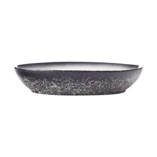 Bielo-čierna keramická oválna miska Maxwell & Williams Caviar, dĺžka 20 cm