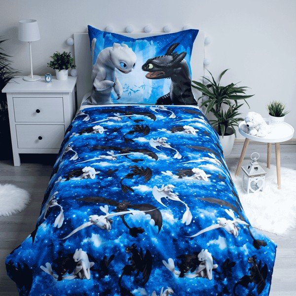 Detské obliečky na jednolôžko z mikrovlákna 140x200 cm How to Train Your Dragon - Jerry Fabrics-image-2
