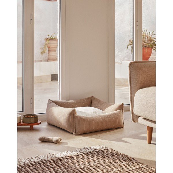 Hnedý pelech pre psov 60x60 cm Toby - Kave Home-image-3