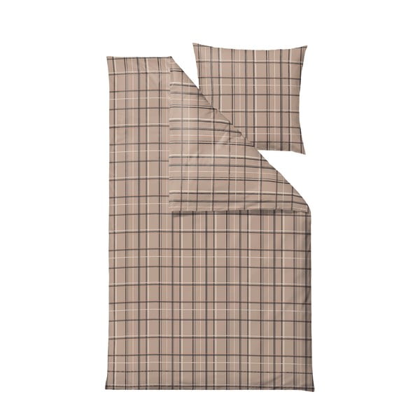 Hnedé obliečky na jednolôžko z bio bavlny 140x200 cm Define - Södahl