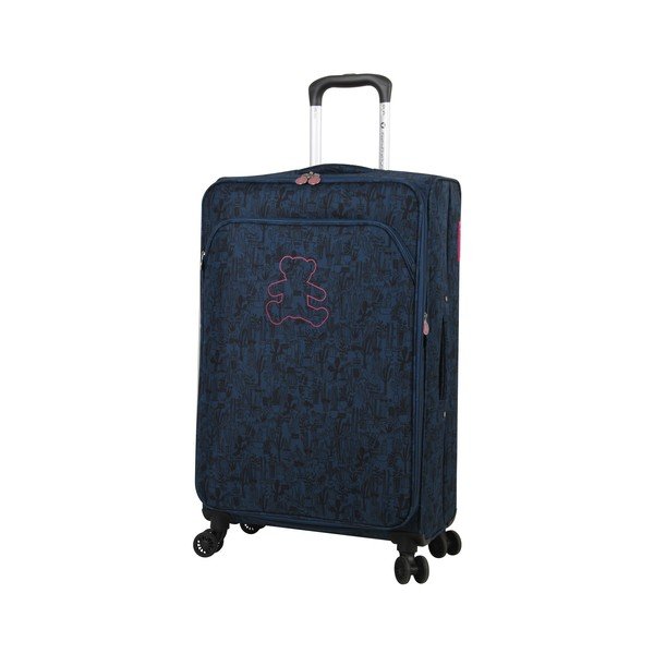 Modrý kufor na 4 kolieskach Lulucastagnette Teddy Bear, 71 l-image-1