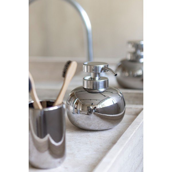 Keramický dávkovač mydla v striebornej farbe 200 ml Lotus – Mette Ditmer Denmark-image-1