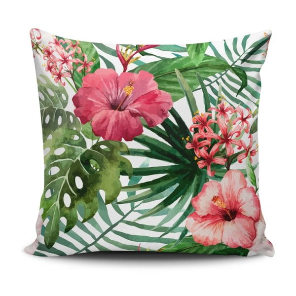 Vankúš s prímesou bavlny Cushion Love Jungle Flowers, 45 × 45 cm