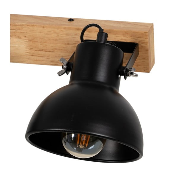 Nástenné svietidlo v čiernej a prírodnej farbe – Ixia-image-3