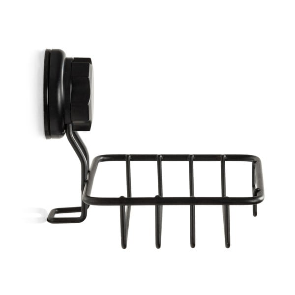 Čierny samodržiaci nástenný držiak na mydlo Compactor Bestlock Black Soap & Sponge Holder-image-4