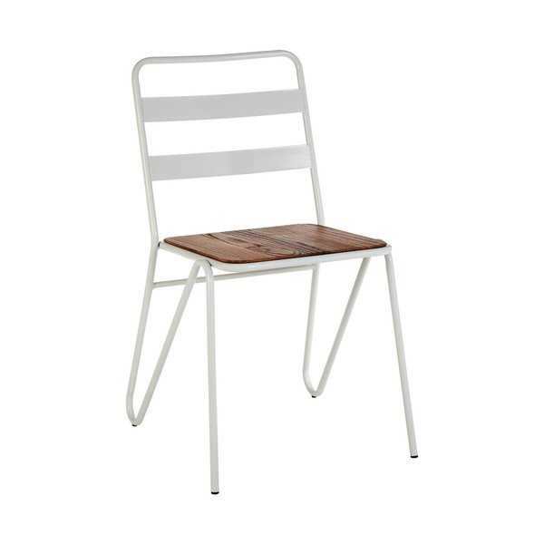 Biela/v prírodnej farbe jedálenská stolička z brestového dreva District – Premier Housewares