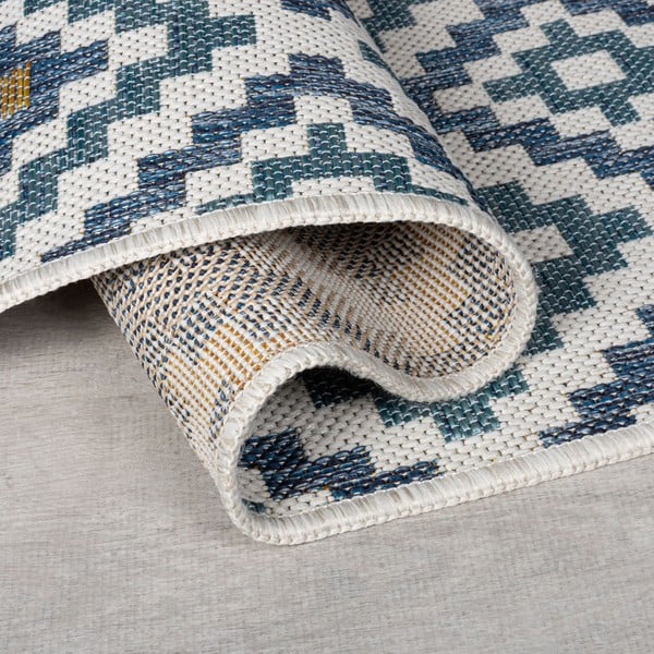Žlto-modrý vnútorný a vonkajší koberec 120x170 cm Zia Trellis – Flair Rugs-image-2