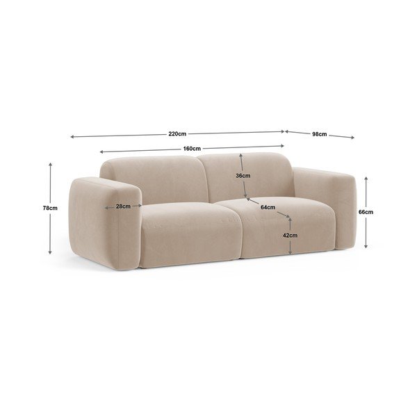 Tmavozelená zamatová pohovka 220 cm Strino – Cosmopolitan Design-image-4
