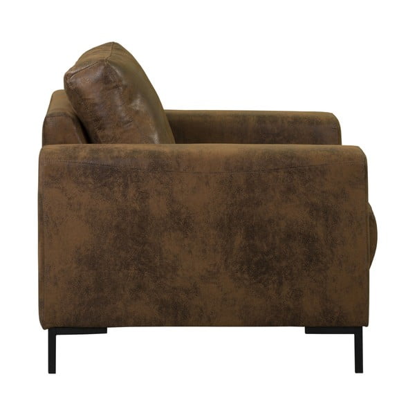 Hnedé kreslo z imitácie kože Lofty Lilly – Miuform-image-3