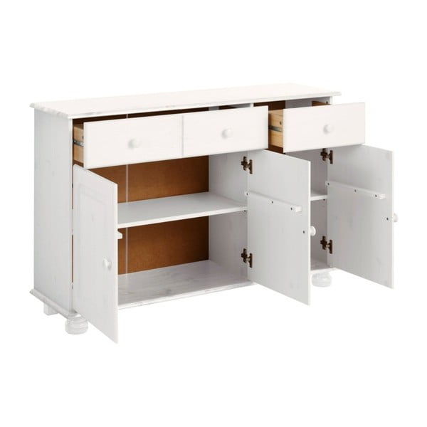 Biela nízka komoda z borovicového dreva 116x76 cm Ella – Støraa-image-2