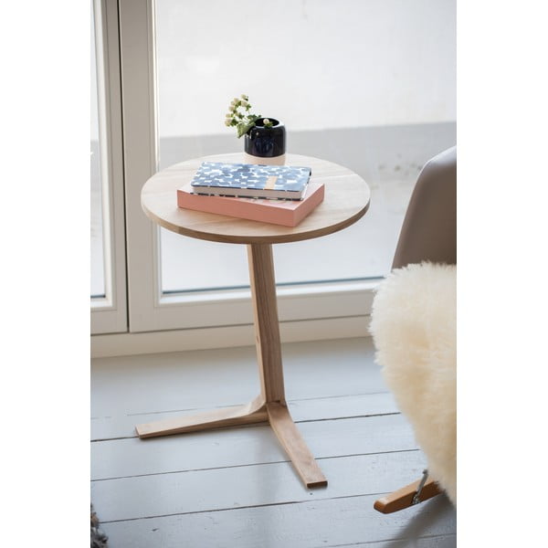 Okrúhly odkladací stolík z masívu akácie ø 40 cm Acina – Wenko-image-1