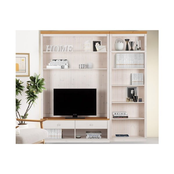 Biela TV zostava z borovicového dreva 214x223 cm Anita – Støraa-image-2