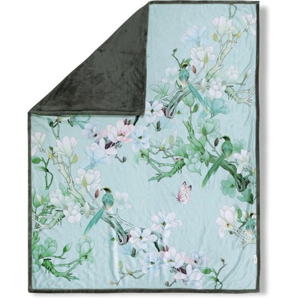 Zelená obojstranná deka Descanso Shi, 130 x 160 cm