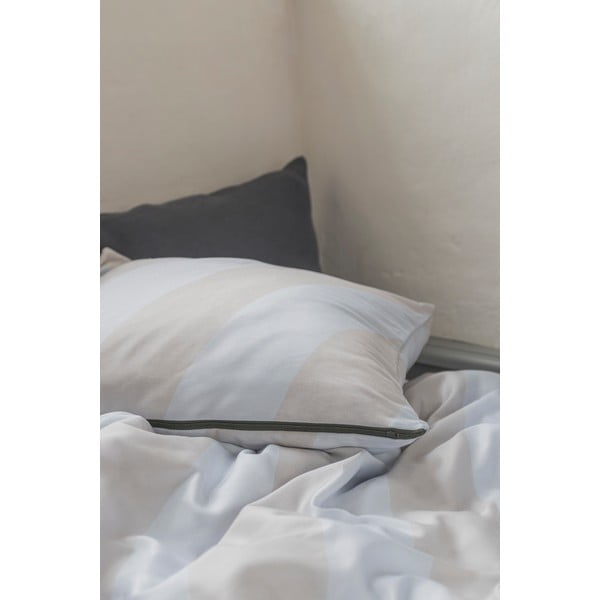 Svetlosivo-béžové obliečky na jednolôžko z bavlneného saténu 140x200 cm Diagonal – Mette Ditmer Denmark-image-2