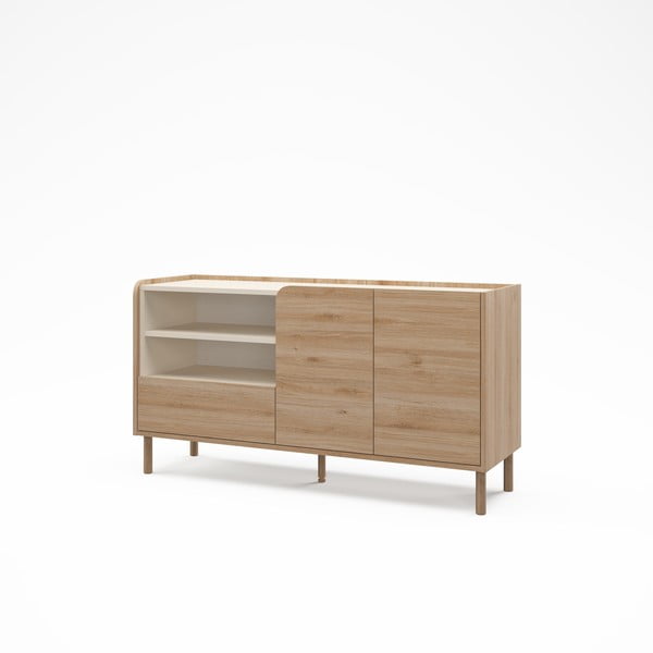 Komoda v dekore duba v prírodnej farbe 141x75,5x44 cm Monza – Marckeric-image-4