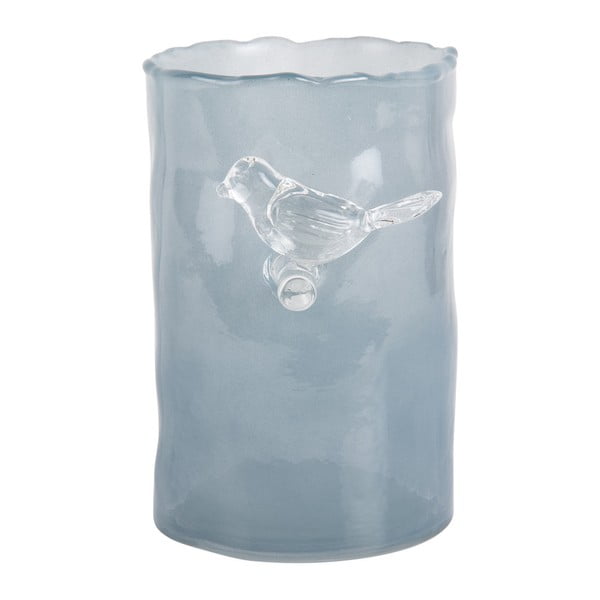 Modrá sklenená váza (výška  15 cm) Bird On Branch – PT LIVING