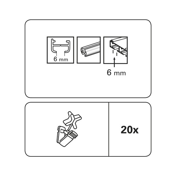 Klzáky pre koľajnice na záclony v súprave 10 ks - SP TREND-image-2