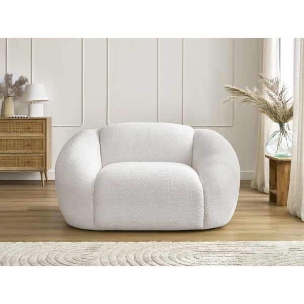 Biele kreslo z textílie bouclé Tina – Bobochic Paris-image-3