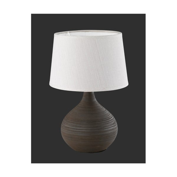 Tmavohnedá stolová lampa z keramiky a tkaniny Reality Martin, výška 29 cm-image-4