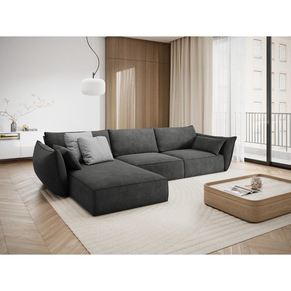 Sivá rohová pohovka (ľavý roh) Vanda - Mazzini Sofas-image-1