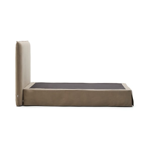 Taupe čalúnená jednolôžková posteľ 90x200 cm Jaira – Kave Home-image-3