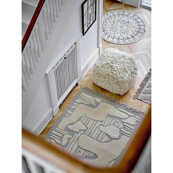 Krémový vlnený taburet Lomba – Bloomingville-image-3