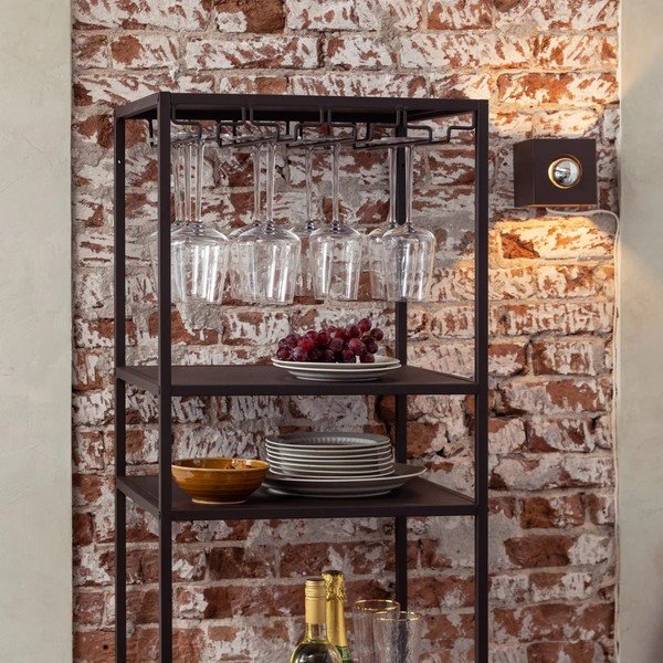 Tmavohnedá vinotéka počet fliaš 25, 45x185x40 cm Reese – WOOOD-image-1