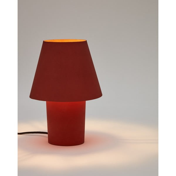 Stolová lampa v terakotovej farbe s kovovým tienidlom (výška 30 cm) Canapost – Kave Home-image-3