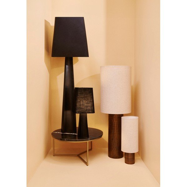 Čierna kovová stolová lampa s textilným tienidlom (výška  61 cm) Tripura – Bizzotto-image-1