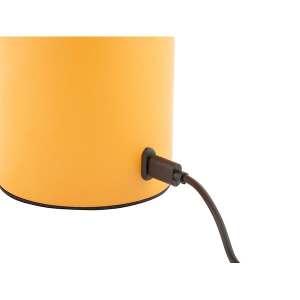 Okrovožltá LED stmievateľná stolová lampa s kovovým tienidlom/so skleneným tienidlom (výška 29,5 cm) Camp – Leitmotiv-image-3