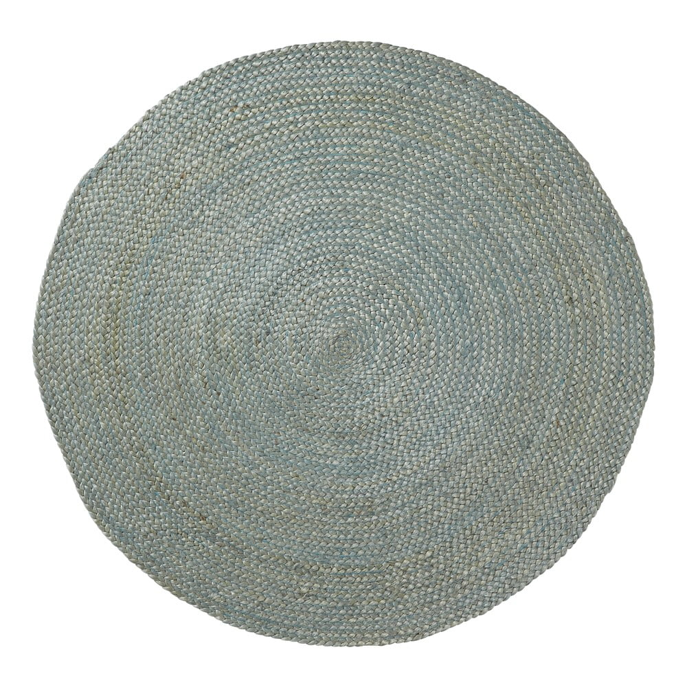 Modrý jutový koberec Kave Home Dip, ⌀ 100 cm
