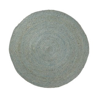 Modrý jutový koberec Kave Home Dip, ⌀ 100 cm