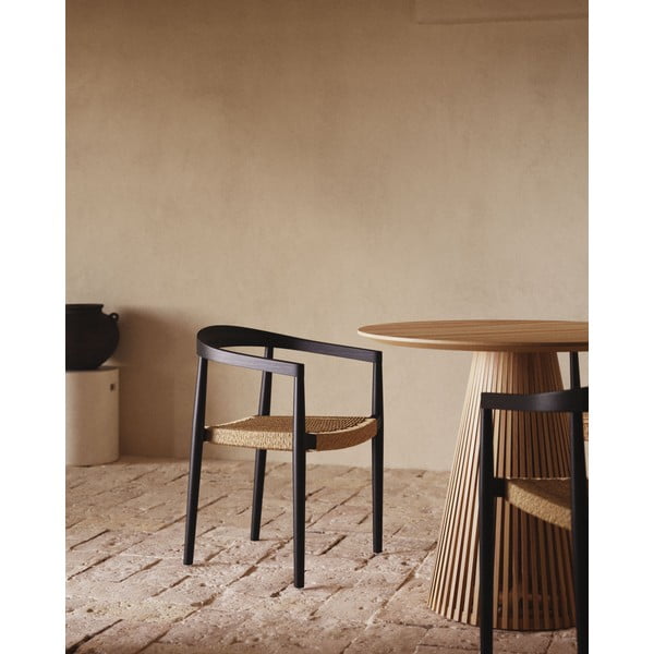 Čierne drevené záhradné stoličky v súprave 4 ks Ydalia – Kave Home-image-1