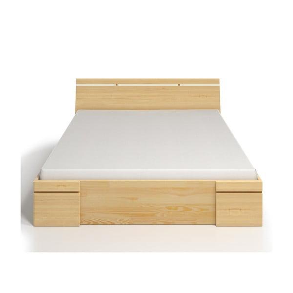 Dvojlôžková posteľ z borovicového dreva so zásuvkou SKANDICA Sparta Maxi, 140 × 200 cm