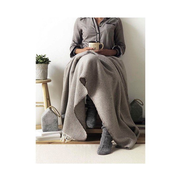 Olivovozelený pléd s podielom bavlny Euromant Ruby, 140 × 180 cm-image-2