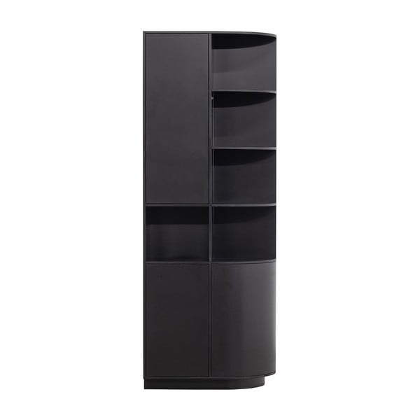 Čierna modulárna knižnica z borovicového dreva 78x210 cm Finca – WOOOD