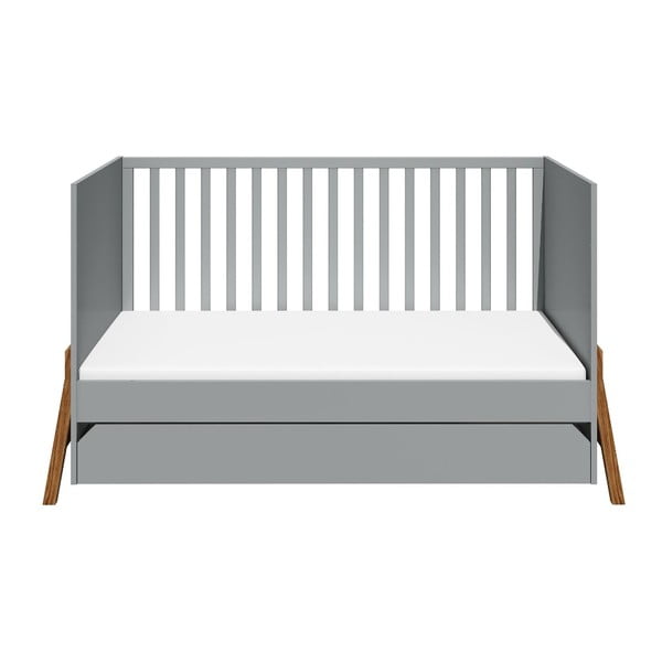 Sivá detská postieľka so zásuvkou BELLAMY Lotta, 70 x 140 cm-image-1