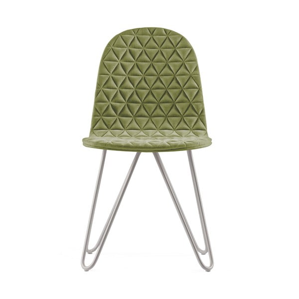 Svetlozelená stolička s kovovými nohami IKER Mannequin X Triangle