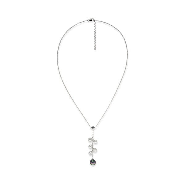 Perlový náhrdelník s príveskom zdobeným zirkónom Pearls Of London