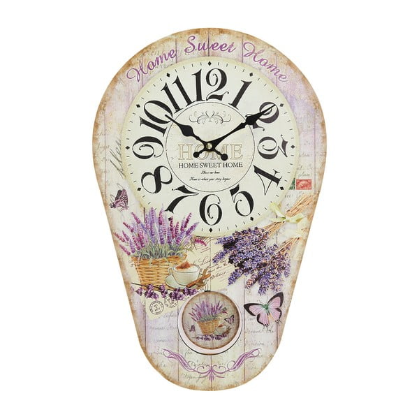 Nástenné hodiny s kyvadlom Lavender, 30x45 cm