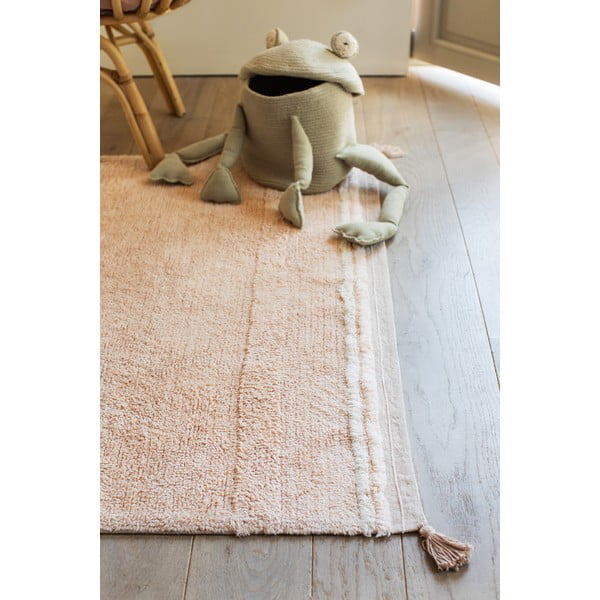 Svetloružový prateľný ručne tkaný bavlnený koberec 120x160 cm Bloom Rose – Lorena Canals-image-4