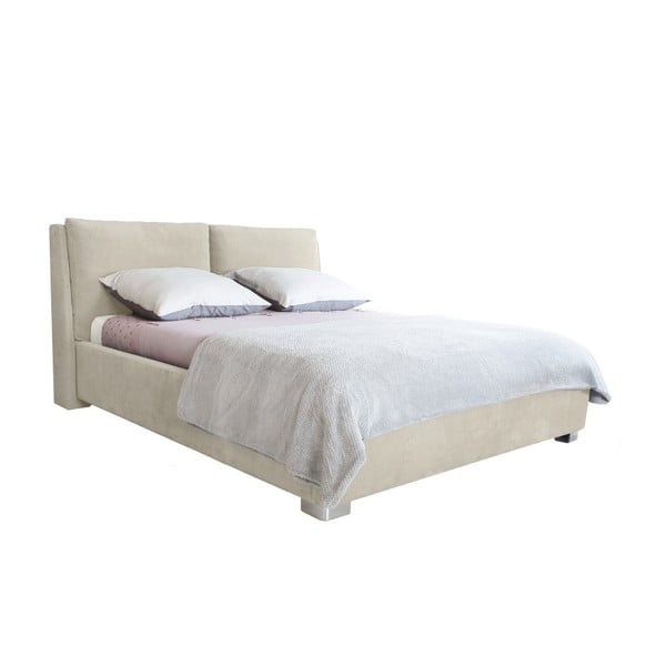 Béžová dvojlôžková posteľ Mazzini Beds Vicky, 180 x 200 cm