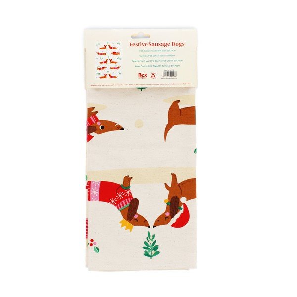 Bavlnená utierka 70x50 cm Festive Sausage Dog – Rex London-image-3