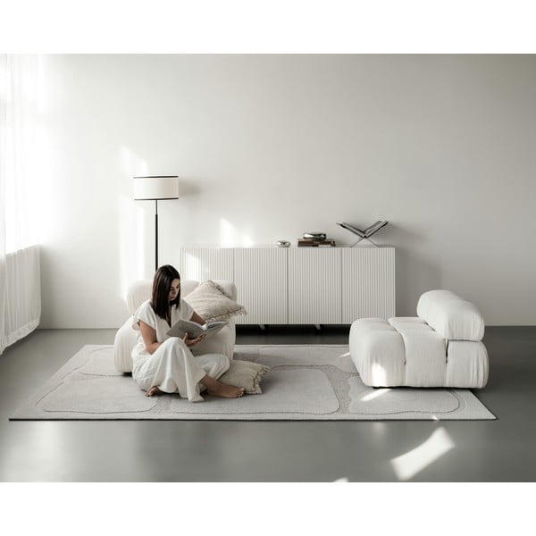 Svetlosivý vlnený koberec 133x190 cm Morphic Organica – Agnella-image-3