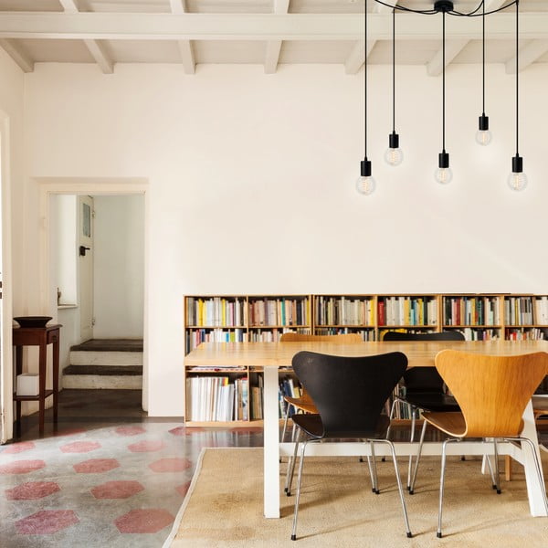 Čierne päťramenné závesné svietidlo Sotto Luce Cero Basic-image-1