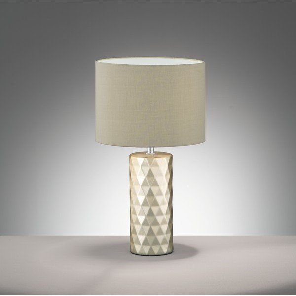 Béžová stolová lampa s textilným tienidlom (výška  43 cm) Abo – Fischer & Honsel-image-1